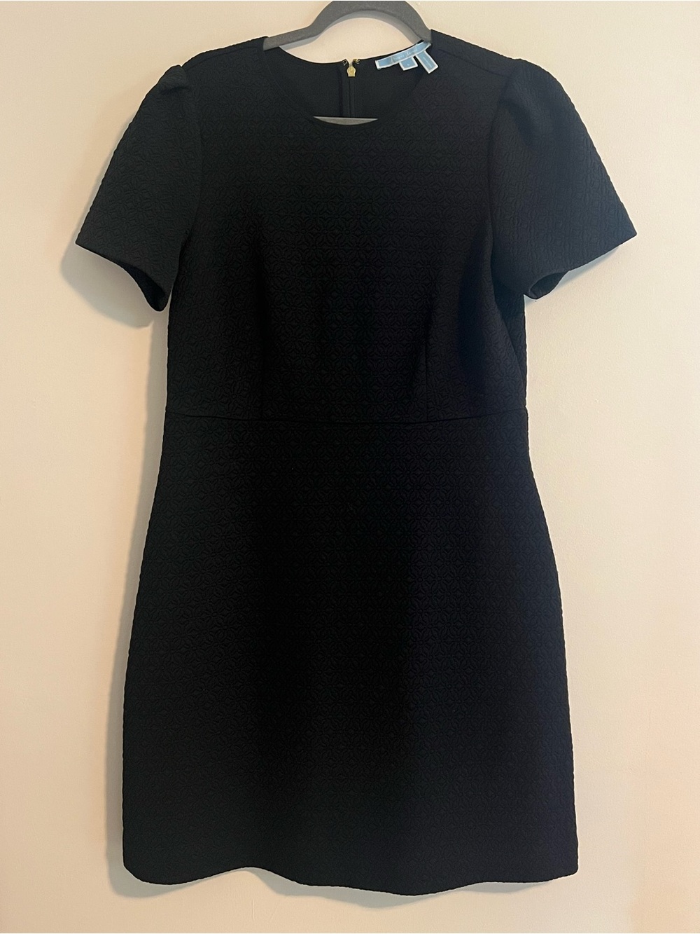 Draper James Black Textured Short-Sleeve Sheath Dress